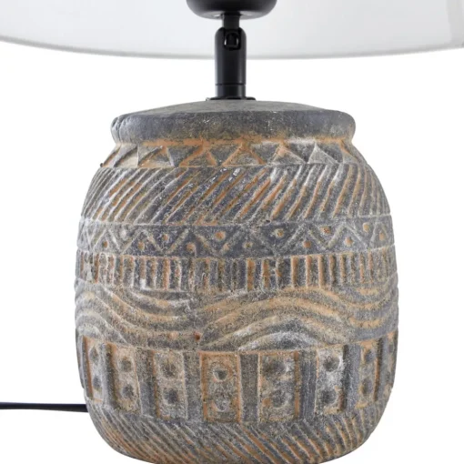 Lindby bordlampe Aelith, Ø 30 cm, grå, keramikk, E27| Bordlamper