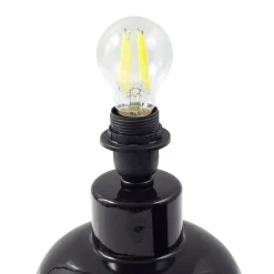 Lindby bordlampe Arved, svart, tekstil, keramikk, 46 cm| Bordlamper
