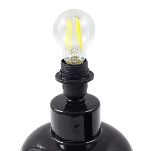 Lindby bordlampe Arved, svart, tekstil, keramikk, 46 cm| Bordlamper