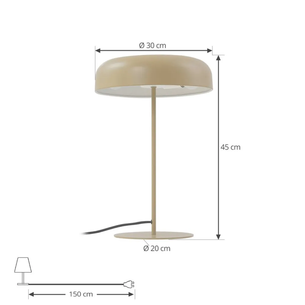 Lindby bordlampe Edion, beige, metall, 45 cm Hot