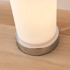 Lindby bordlampe Elianna, hvit, glass, 24 cm, dimbar, E14 Online