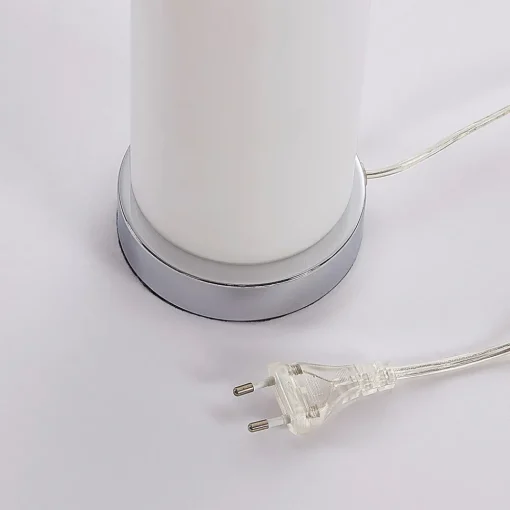 Lindby bordlampe Elianna, hvit, glass, 24 cm, dimbar, E14 Online