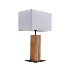 Lindby bordlampe Garry, 2 lyskilder, hvit, tre, 53 cm, E27 Clearance