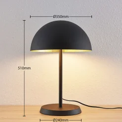 Lindby bordlampe Idalene, høyde 51 cm, svart, metall New