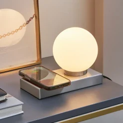 Lindby bordlampe Junis, nikkel, ladefunksjon Sale