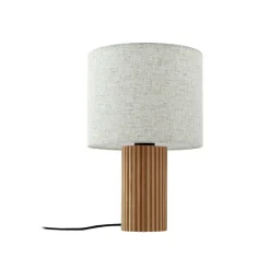 Lindby bordlampe Kimiko, høyde 38 cm, tre, tekstil| Bordlamper