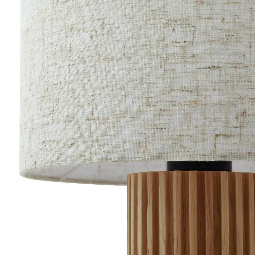 Lindby bordlampe Kimiko, høyde 38 cm, tre, tekstil| Bordlamper