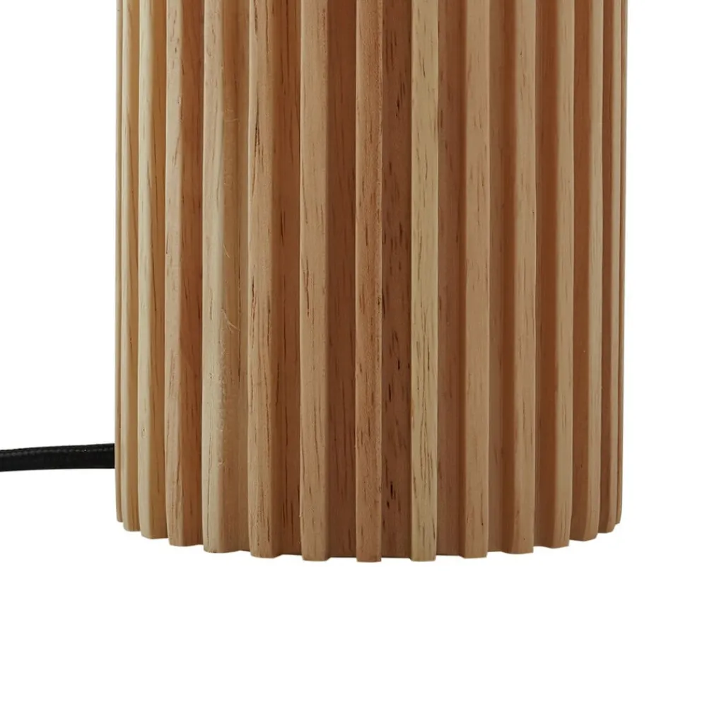 Lindby bordlampe Kimiko, høyde 38 cm, tre, tekstil| Bordlamper