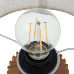 Lindby bordlampe Kimiko, høyde 38 cm, tre, tekstil| Bordlamper