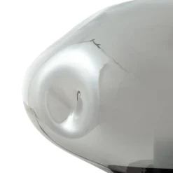 Lindby bordlampe Lelia, røykgrå, glass, metall, Ø 35 cm Hot