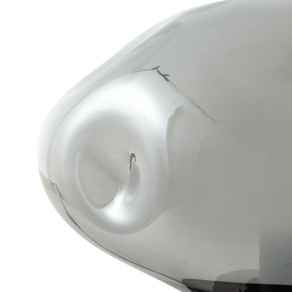 Lindby bordlampe Lelia, røykgrå, glass, metall, Ø 35 cm Hot