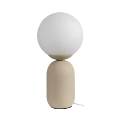 Lindby bordlampe Lennes, beige, glass, Ø 20 cm| Bordlamper
