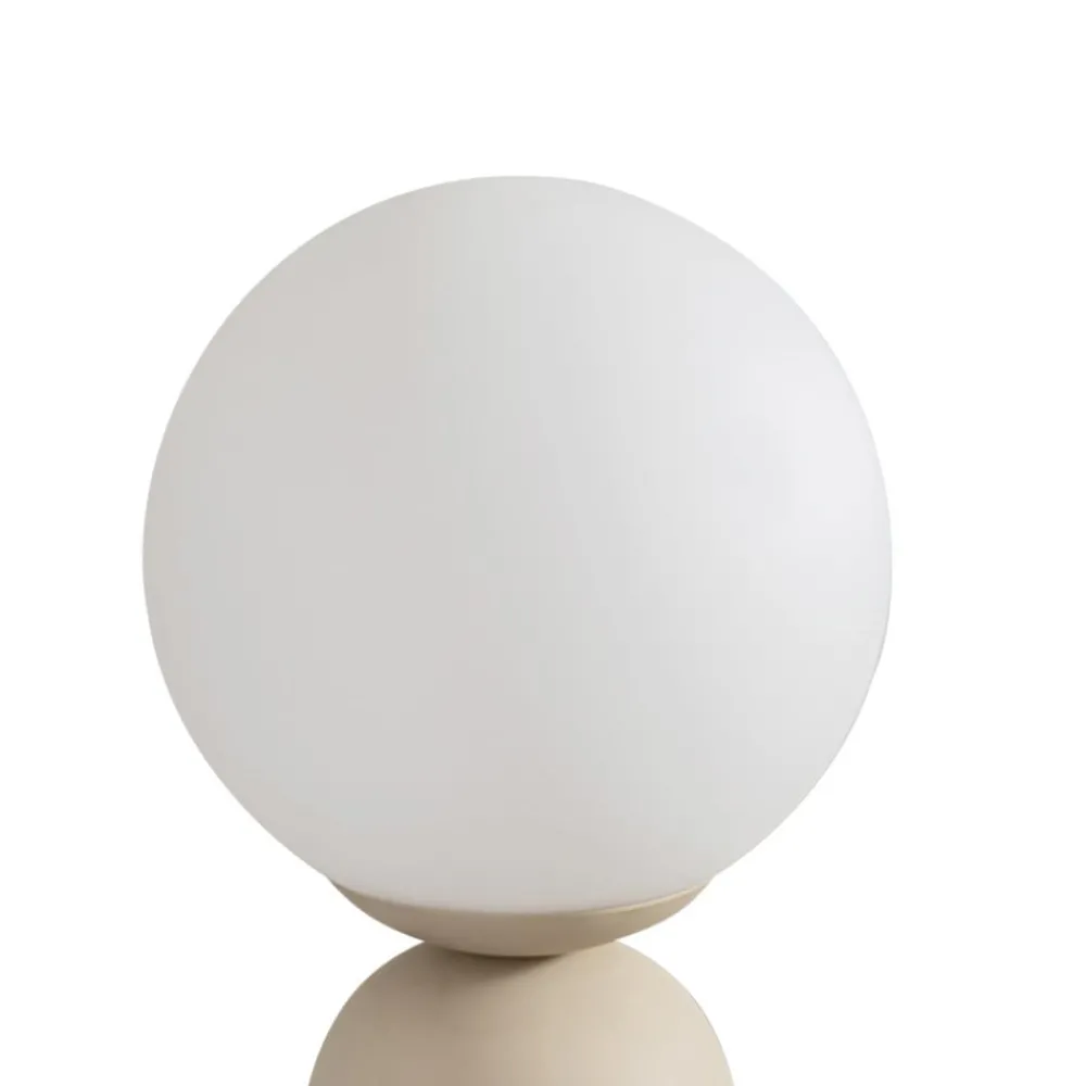 Lindby bordlampe Lennes, beige, glass, Ø 20 cm| Bordlamper