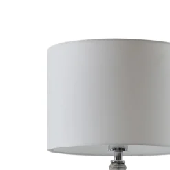 Lindby bordlampe Loraine, hvit/grå, glass, Ø 33 cm, E27| Bordlamper