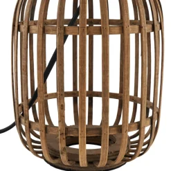 Lindby bordlampe Marzanna, grå, bambus, 42,5 cm, E27| Bordlamper