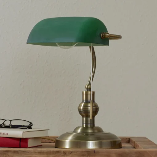 Lindby bordlampe Milenka, bronse, høyde 38 cm, metall Hot