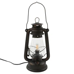 Lindby bordlampe Raisa, rustfarget, metall, lykt, E14 Discount