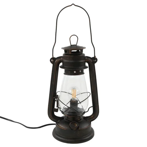 Lindby bordlampe Raisa, rustfarget, metall, lykt, E14 Discount