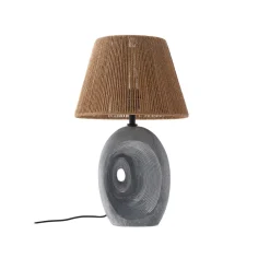 Lindby bordlampe Seasur, blågrå, keramikk, papir, 29 cm Online