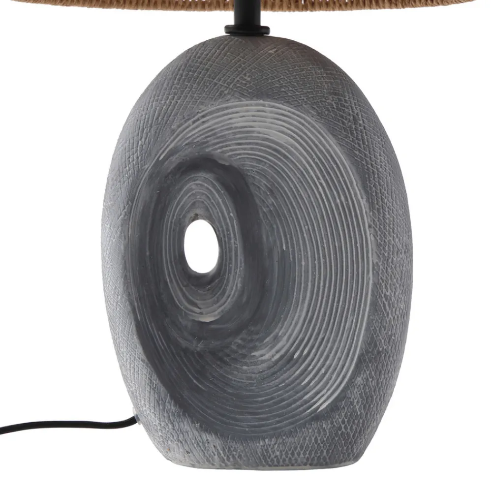 Lindby bordlampe Seasur, blågrå, keramikk, papir, 29 cm Online