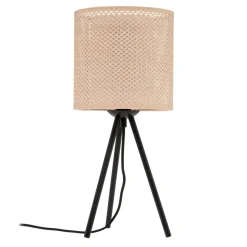 Lindby bordlampe Soula, Ø 20 cm, beige, plast, E27| Bordlamper