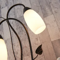 Lindby bordlampe Stefania, svart/gull, glass, E14, 40 cm| Bordlamper