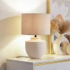 Lindby bordlampe Thalassia, beige, Ø 30 cm, keramikk| Bordlamper