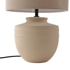 Lindby bordlampe Thalassia, beige, Ø 30 cm, keramikk| Bordlamper