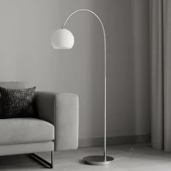 Lindby buelampe Cynthia, nikkelfarget, glass, 140 cm, E27 Best