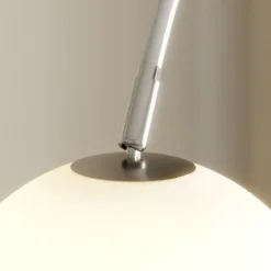 Lindby buelampe Cynthia, nikkelfarget, glass, 140 cm, E27 Best