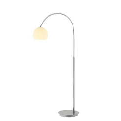 Lindby buelampe Cynthia, nikkelfarget, glass, 140 cm, E27 Best