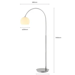 Lindby buelampe Cynthia, nikkelfarget, glass, 140 cm, E27 Best