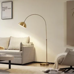 Lindby buelampe Lennar, antikk messing, metall, 183 cm Discount