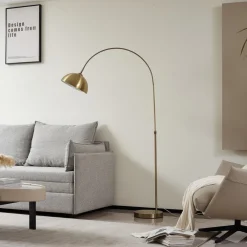 Lindby buelampe Lennar, antikk messing, metall, 183 cm Discount