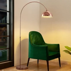 Lindby buelampe Lennart, kobber, høydejusterbar, E27 Online