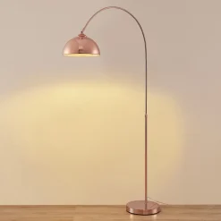 Lindby buelampe Lennart, kobber, høydejusterbar, E27 Online