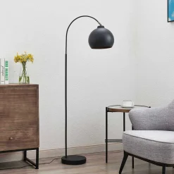 Lindby buelampe Minali, svart, metall, 148 cm høy, E27 Outlet