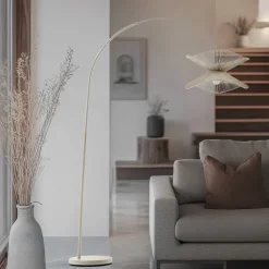 Lindby buelampe Valdorin, beige, papir, 195 cm, IP20 Sale