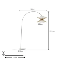 Lindby buelampe Valdorin, beige, papir, 195 cm, IP20 Sale