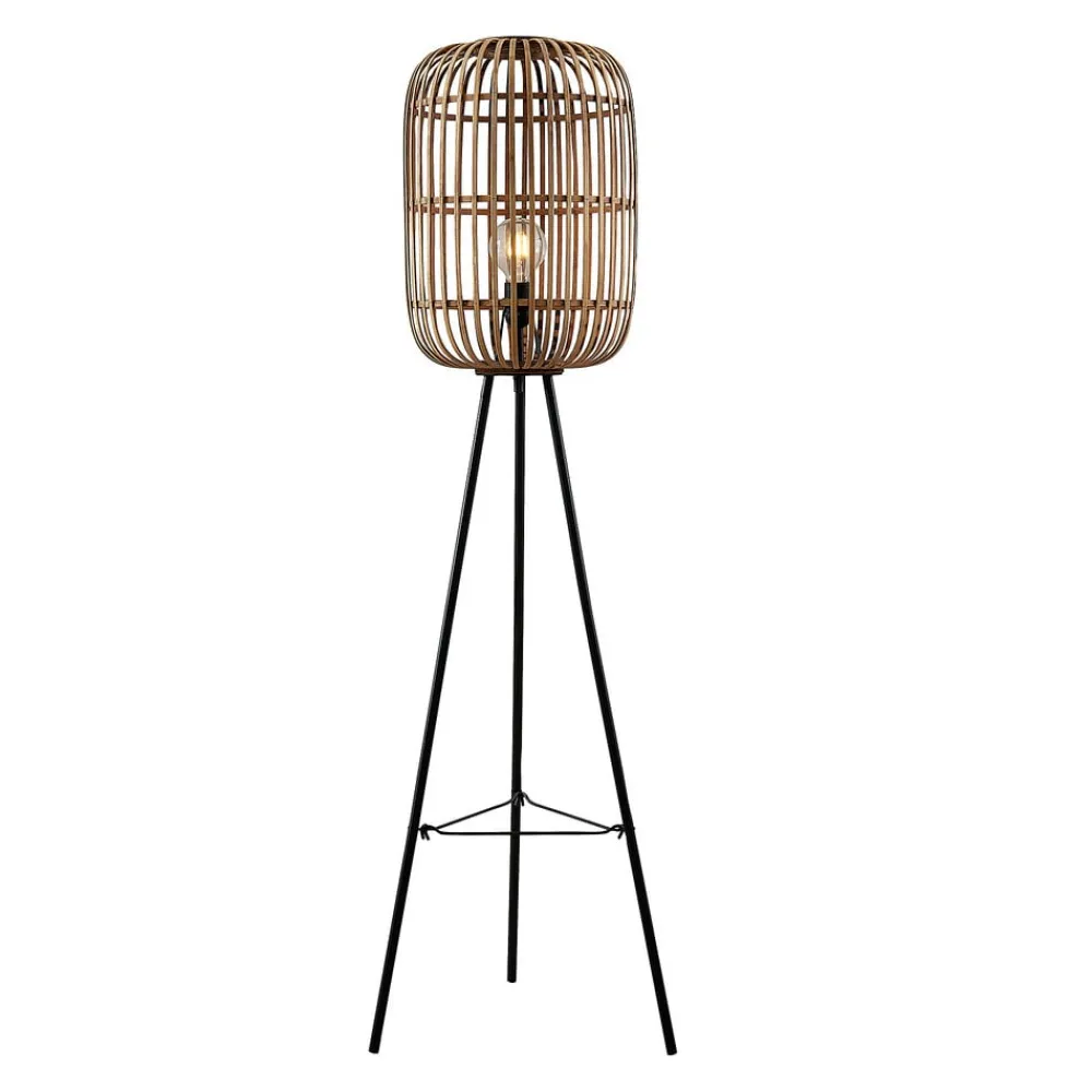 Lindby Canyana gulvlampe, 139 cm, natur, rotting, stativ| Gulvlamper