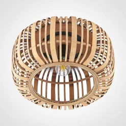 Lindby Canyana taklampe, natur, rotting, Ø 40 cm Discount