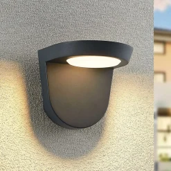 Lindby Carmelo utendørs LED-vegglampe, mørkegrå| Kommersiell Utebelysning|Led-Utendørs