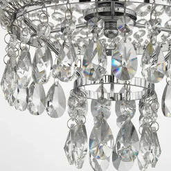 Lindby Casparia lysekrone, kromfarget, krystall, E14