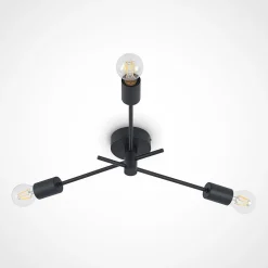 Lindby Cerros taklampe, 3 lyskilder, svart, metall| Design- Og Hotellbelysning|Taklamper