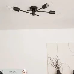 Lindby Cerros taklampe, 3 lyskilder, svart, metall| Design- Og Hotellbelysning|Taklamper