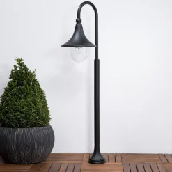Lindby Daphne veilampe, 120 cm, svart, metall, E27| Terrassebelysning