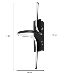 Lindby Divola LED-vegglampe, stepdim, svart