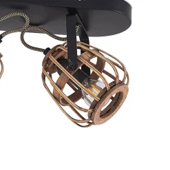 Lindby downlight Bominio, 36 cm, 2 lyskilder, tre, rotting| Spotter I Tak