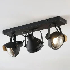 Lindby downlight Henega, 52 cm, svart, 3 lyskilder Best