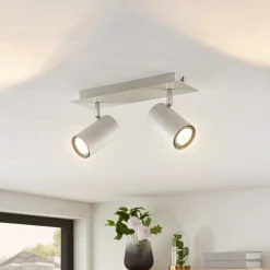 Lindby downlight Joffrey, 31 cm, 2 lyskilder, hvit, GU10| Spotter I Tak